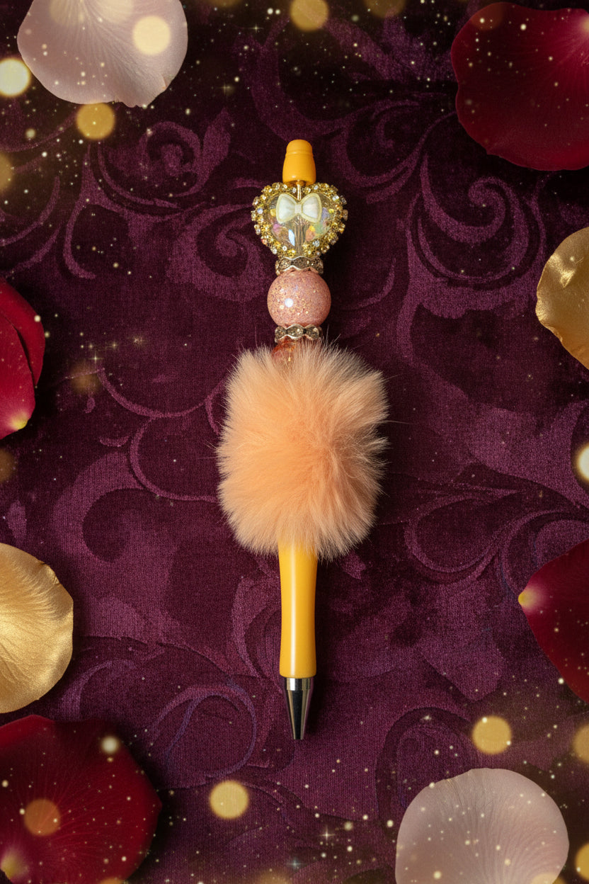 Beaded Pen with PomPom
