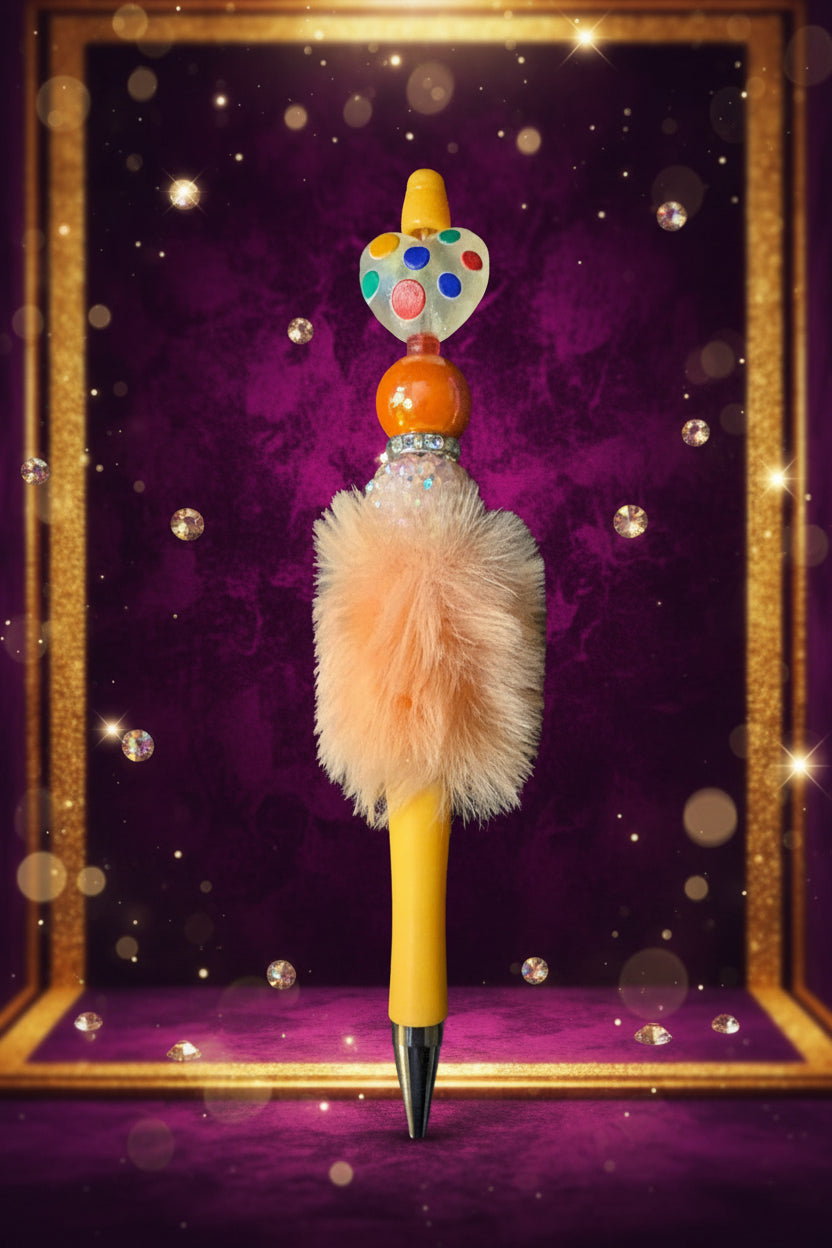 Beaded Pen with PomPom