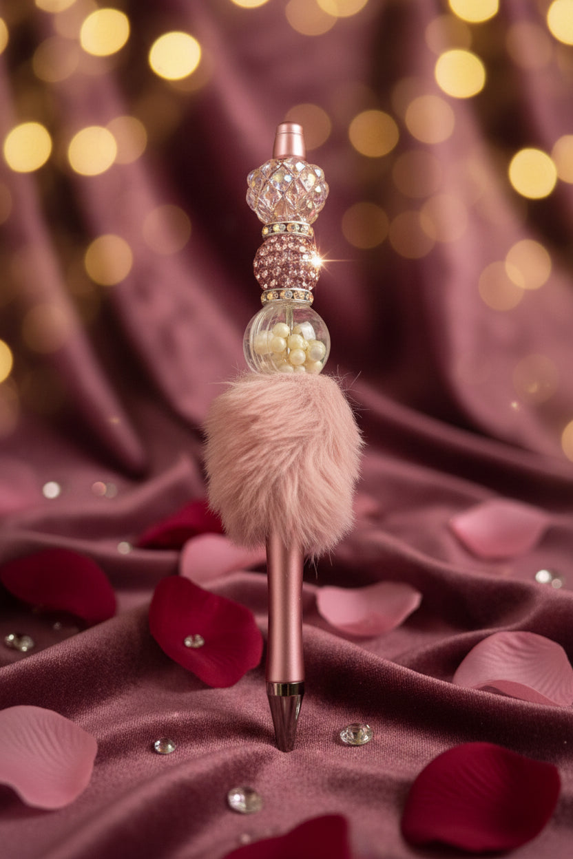 Beaded Pen with PomPom