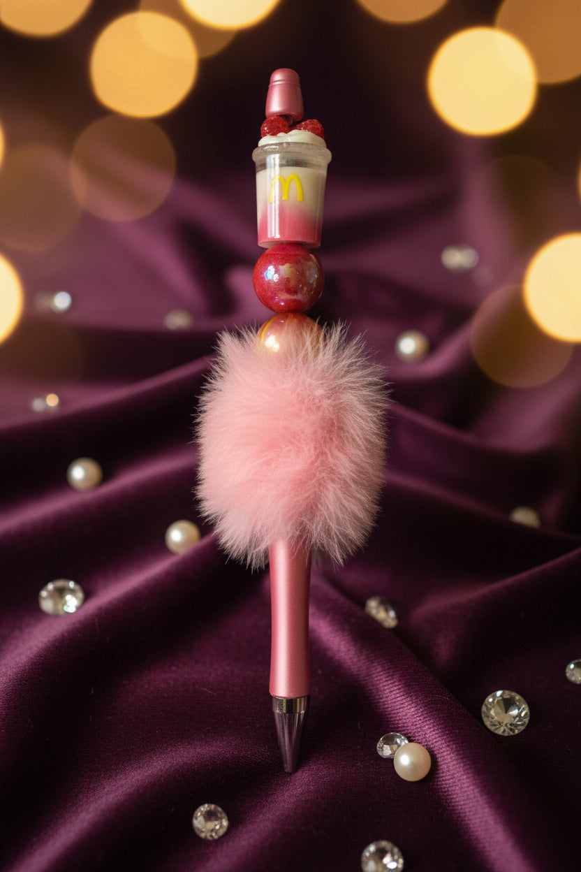 Beaded Pen with PomPom