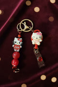 Beaded Badge Reel Character Keychain
