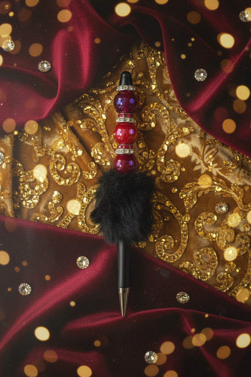 Beaded Pen with PomPom