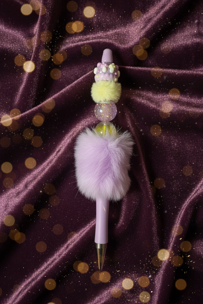 Beaded Pen with PomPom