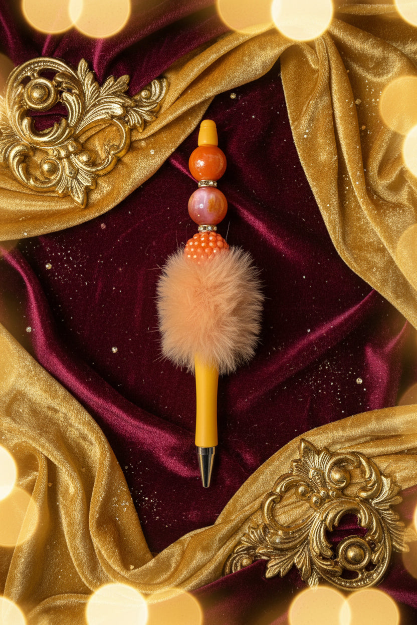 Beaded Pen with PomPom