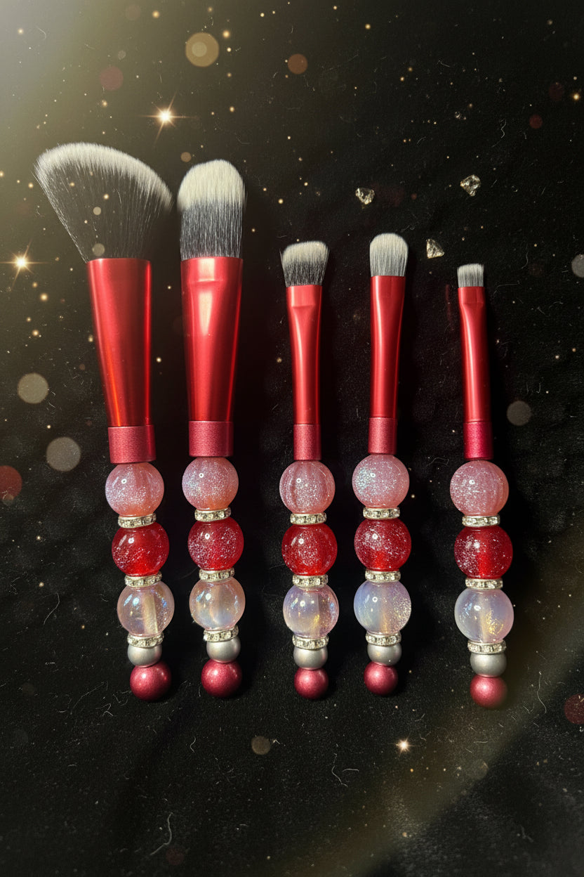 Beaded Makeup Brush Set
