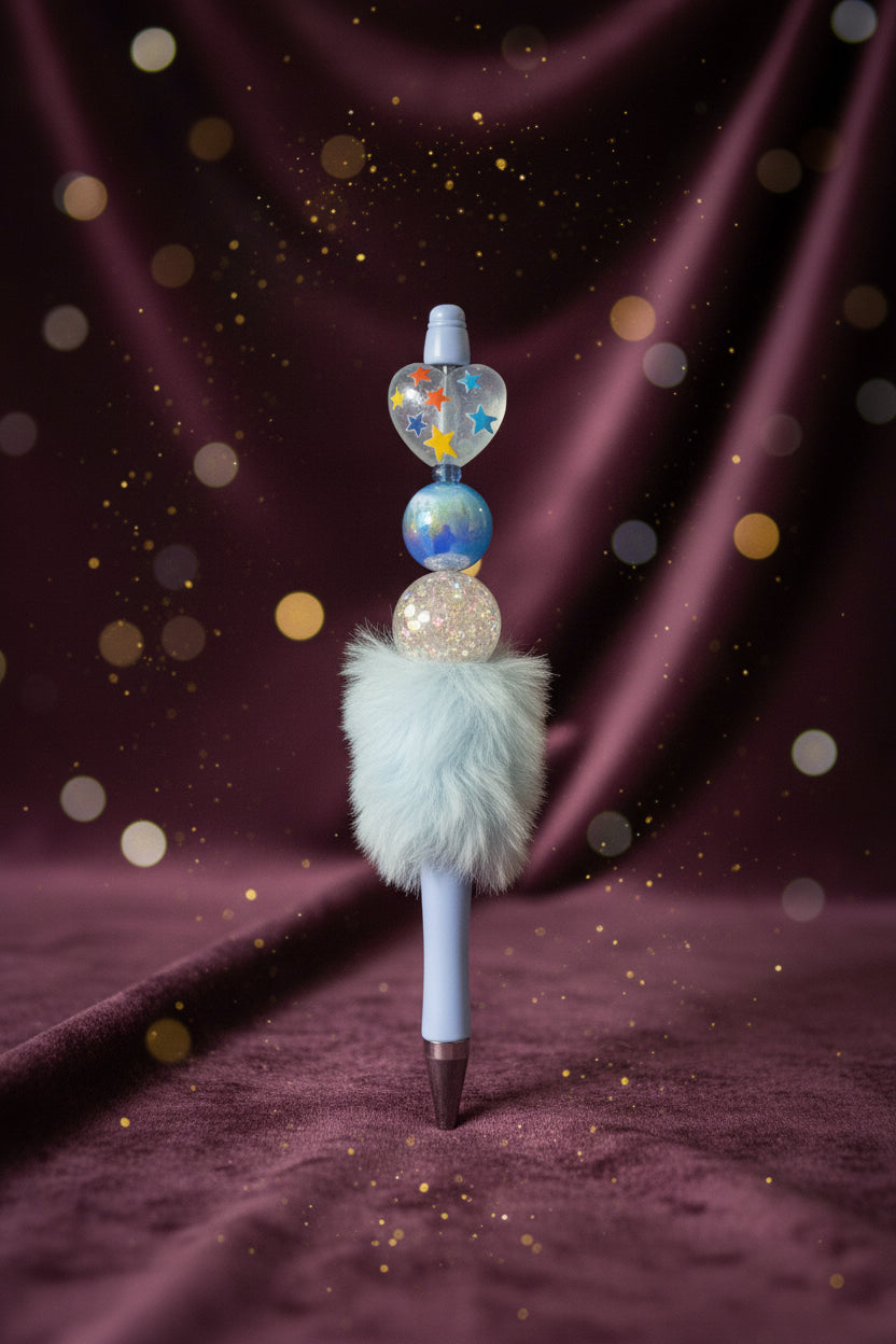 Beaded Pen with PomPom