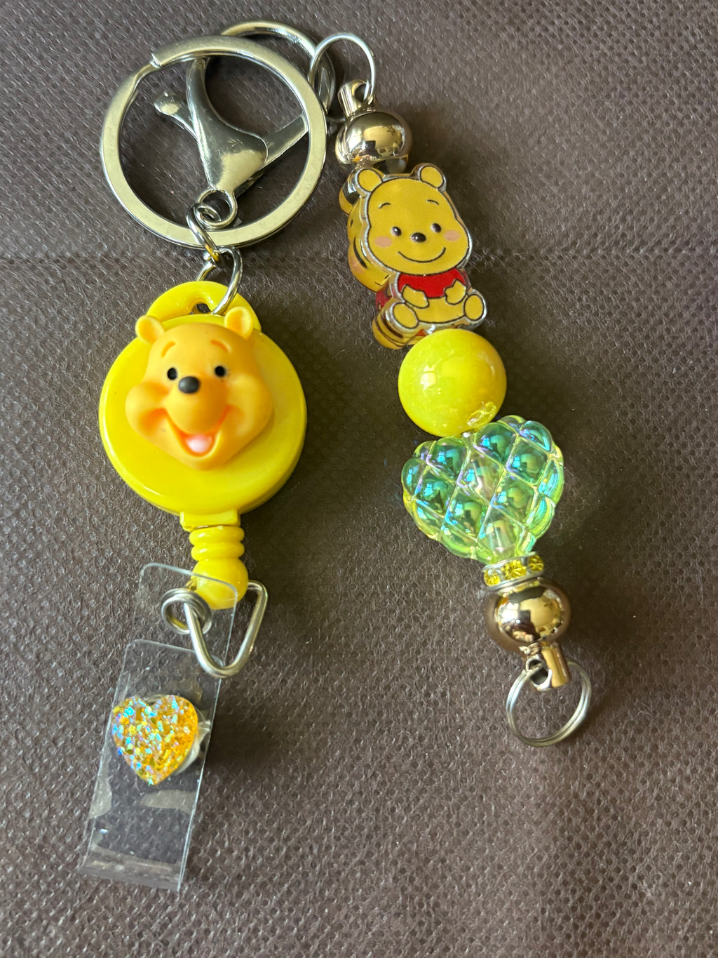 Beaded Badge Reel Character Keychain